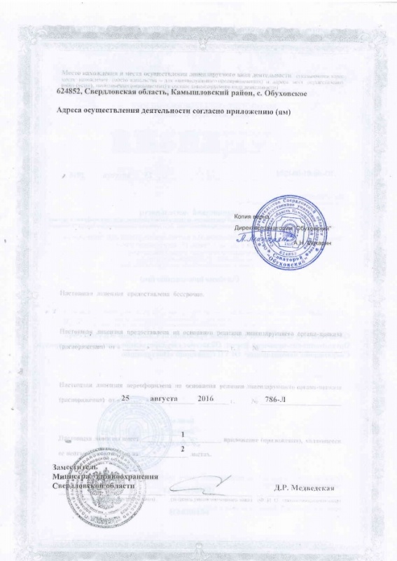 Лицензия Обуховский